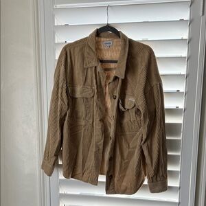 Corduroy Shacket in Light Brown
